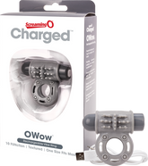 O Wow Ring – Rechargeable Vibrating Cock Ring with 10 Vibration Functions Gray > Cock Ring > Vibrating