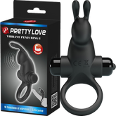 Pretty Love Vibrant Penis Ring 1 – Waterproof Vibrating Silicone Penis Ring Black > Cock Ring > Vibrating