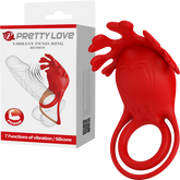 Pretty Love Ruben – Rechargeable 7 Function Vibrating Cock Ring Red > Sex Toys > Couples Toys