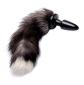 Fox Tail Anal Plug in Grey for Adult Play Tails