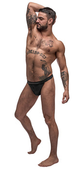 Male Power Grip and Rip Off Thong for Men Black Mens G-Strings