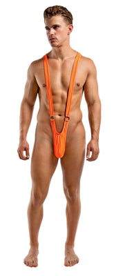 Male Power Sling Front Rings for Comfortable Support and Enhanced Silhouette Orange Mens G-Strings