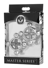 Rings of Fire Stainless Steel Nipple Press Set Silver Nipple Clamps