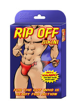 Rip Off Bikini Novelty Underwear for Men with Velcro Closure Black One Size Mens Apparel