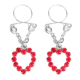 Ruby Hearts Nipple Jewellery with Adjustable Rings Red Pasties