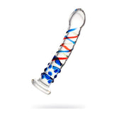Sexus Glass Dildo with Blue Tip 18cm DONGS Glass