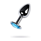 Silver Metal Anal Plug with Topaz Crystal Small > Anal Range > Jewel Butt Plugs