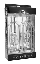 Stainless Steel Clover Clamp Nipple Stretcher for Intense Sensation and Gradual Stretching Grey Nipple Clamps