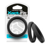 Xact Fit 23 2.3 Inch Two Pack Precision Black COCK RINGS