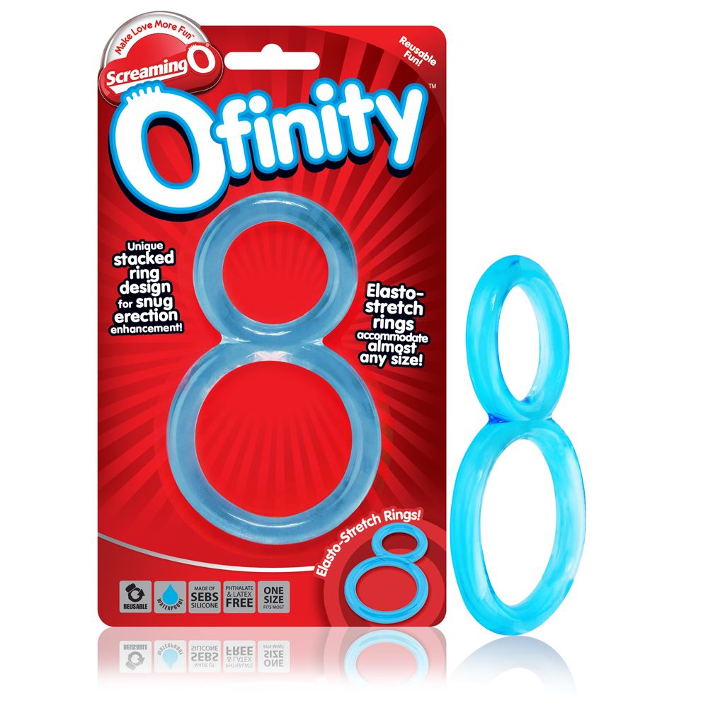 Ofinity Double Erection Ring – Stretchy Silicone Adjustable Cock Ring Blue > Cock Ring > Single