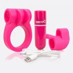 Charged Combo Kit 1 – Body-Safe Silicone Cock Ring and Fingertip Sleeve Kit > Sex Toys > Couples Toys