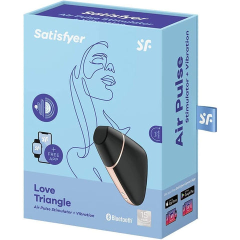Satisfyer App Enabled Love Triangle Clitoral Massager Black > Sex Toys For Ladies > Clitoral Vibrators and Stimulators