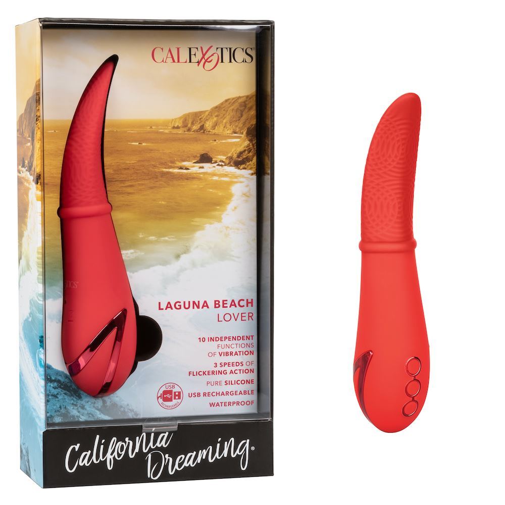 California Dreaming Laguna Beach Lover Silicone Vibrator with 10 Vibration Functions and Flickering Tongue Tip > Vibrators > Standard Vibrators