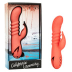 California Dreaming Orange County Cutie Ergonomic Dual Action Rechargeable Massager with Thrusting and Vibrations > Vibrators > Ladies > Rabbit Multi