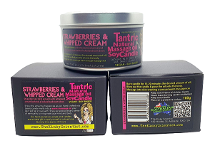 Strawberries and Whipped Cream Tantric Natural Massage Oil Soy Candle Default Title Massage Oil