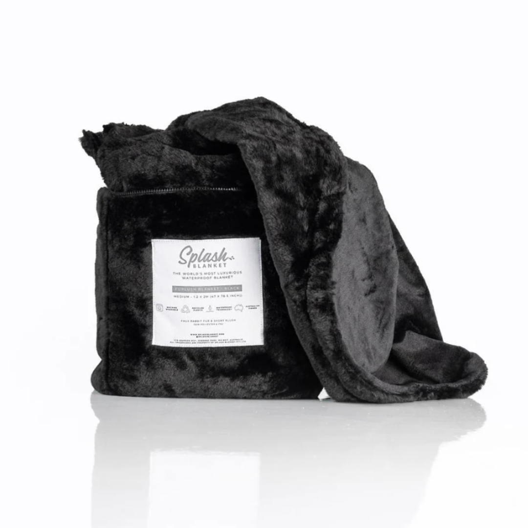 Furlush Splash Blanket Large Black for Cozy Nights and Adventurous Days Default Title Play Sheets