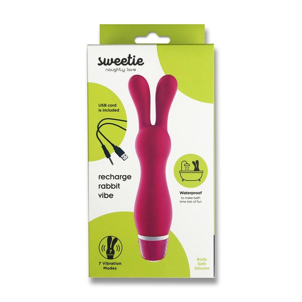 Sweetie Recharge Rabbit Vibe in Pink, Compact Size Default Title VIBRATORS-RABBIT