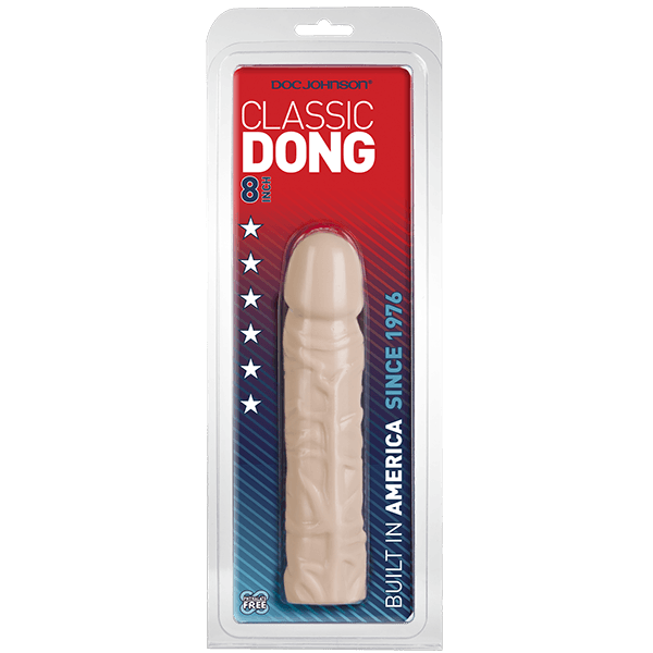 Doc Johnson Classic 8 Inch Dong – Lifelike Textured Silicone Dong Beige > Dildos > Realistic Dildos