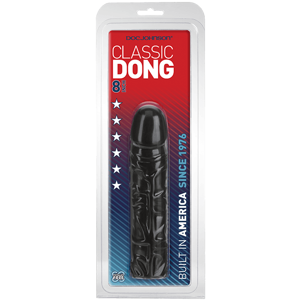 Doc Johnson Classic 8 Inch Dong – Lifelike Textured Silicone Dong Black > Dildos > Realistic Dildos