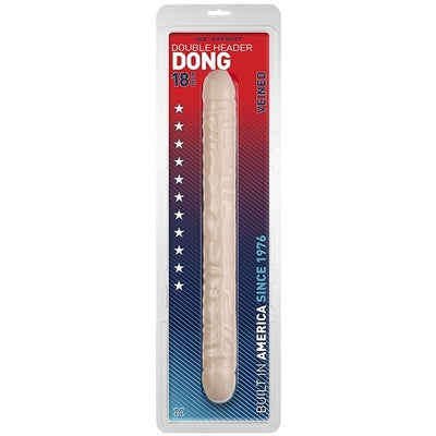 Double Header 18 Inch Veined Dong Flesh Pink Double Dongs