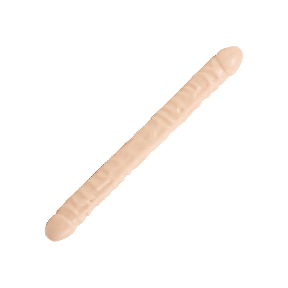 Double Header 18 Inch Veined Dong Flesh Pink Beige Double Dongs