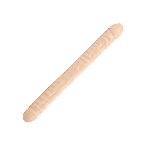 Double Header 18 Inch Veined Dong Flesh Pink Beige Double Dongs