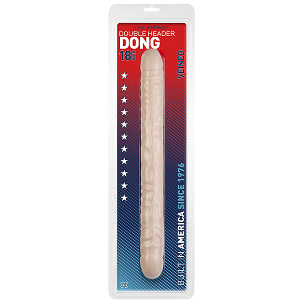 Double Header 18 Inch Veined Dong Flesh Pink Double Dongs