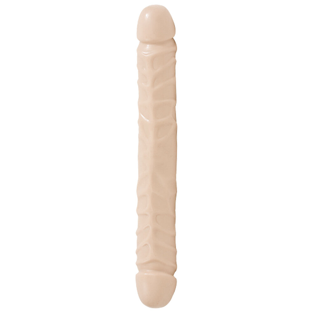 Jr Veined Double Header 12 Inch Dong Flesh Pink Beige Double Dongs