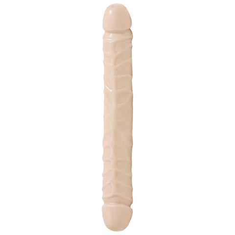 Jr Veined Double Header 12 Inch Dong Flesh Pink Beige Double Dongs