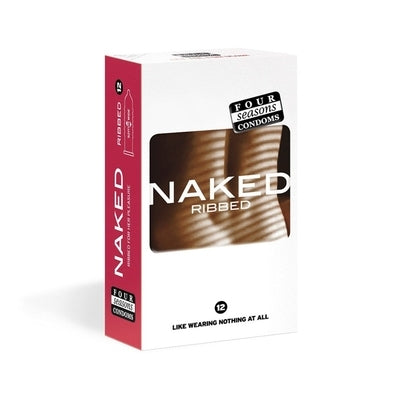 Naked Ribbed Ultra Thin Ribbed and Lubed Condoms 12 Pack Default Title Condoms