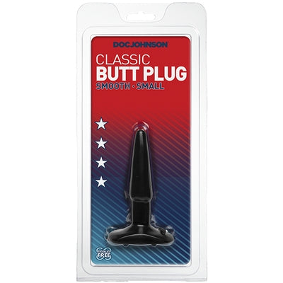 Classic Smooth Butt Plug Small Black Black Butt Plugs
