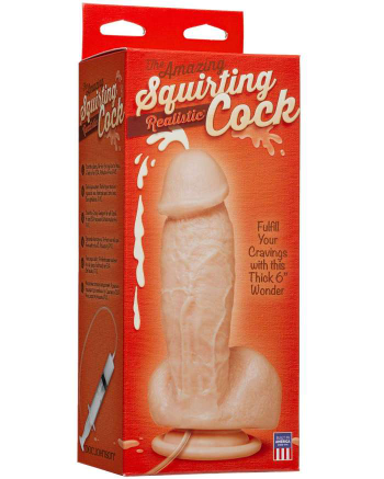 Realistic Squirting Dildo With Life Like Texture Action Beige Flesh Pink > Realistic Dildos and Vibes > Squirting Dildos