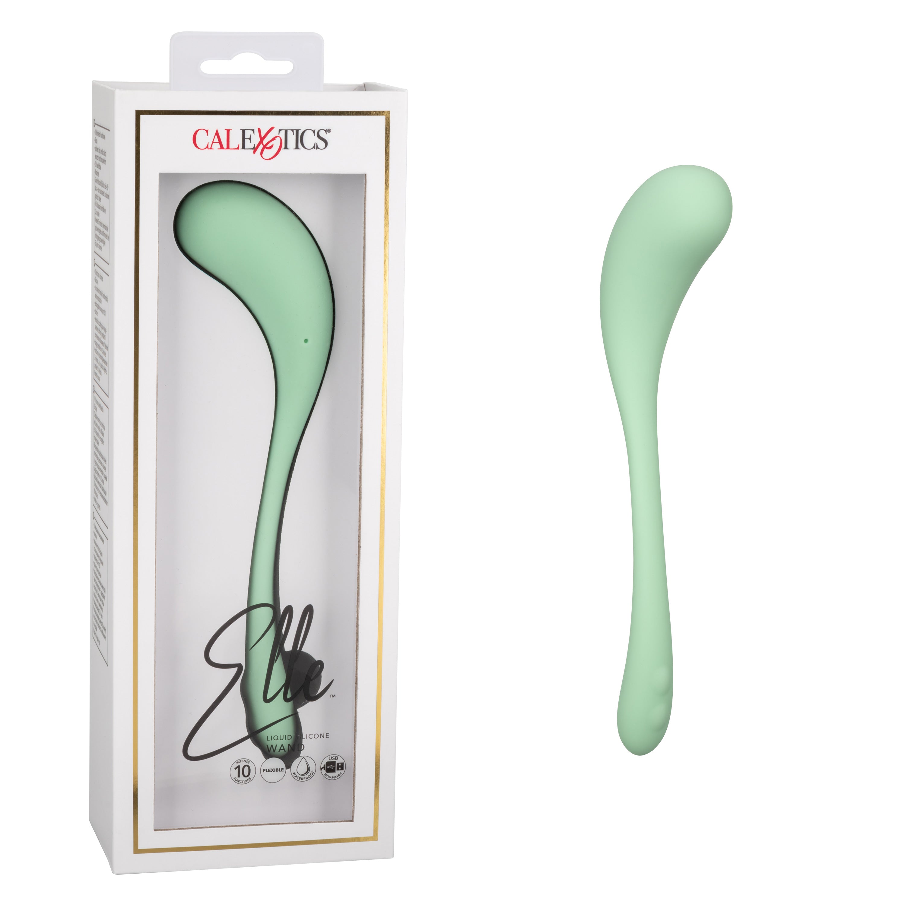 Elle Liquid Silicone Wand Vibrator in Mint Green with 10 Vibration Functions and Rechargeable > Vibrators > Standard Vibrators