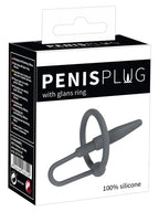 Penis Plug with Glans Ring Silicone Dilator 6.3 cm Length, Flexible 3 cm Inner Ring Default Title > Sex Toys For Men > Sounding Rods