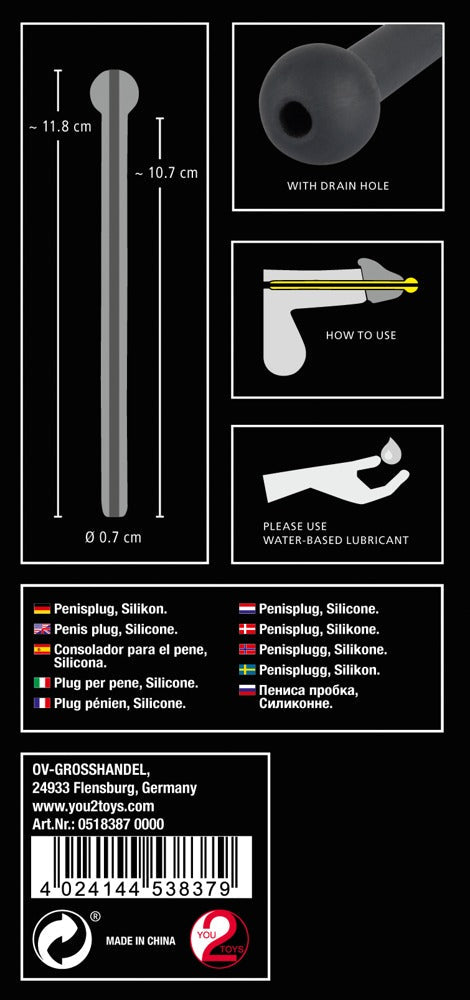 Penis Plug Hollow 11.8cm Flexible Urethral Dilator – Male Toy > Sex Toys For Men > Sounding Rods