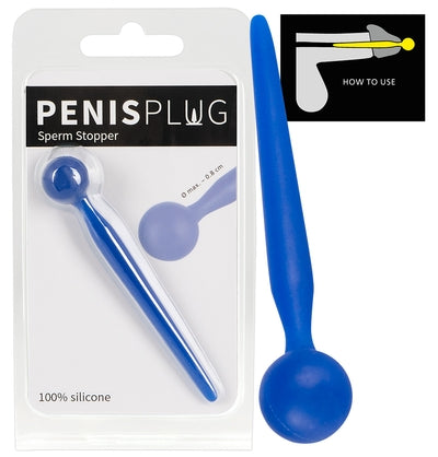 Penisplug Sperm Stopper with Blue Color and 2.5cm Size Default Title Sounding Rods