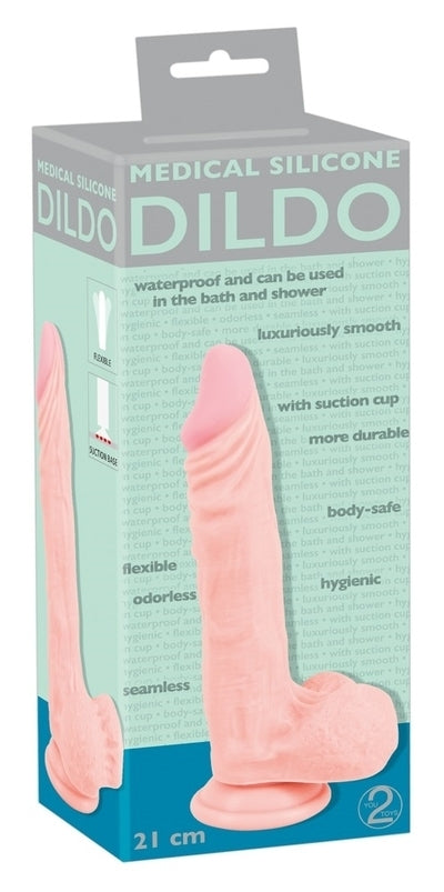 Medical Silicone 8.25 Inch Dildo Flesh 21 cm Realistic Flexible with Suction Cup Secondary image