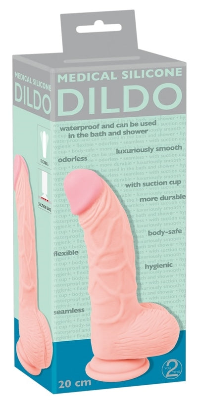 Medical Silicone 8 Inch Curved Dildo Flesh Secondary image