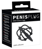 Silicone Penis Plug with Glans Cage – Soft Flexible Penis Plug 2.25 Inches Black > Sex Toys For Men > Sounding Rods