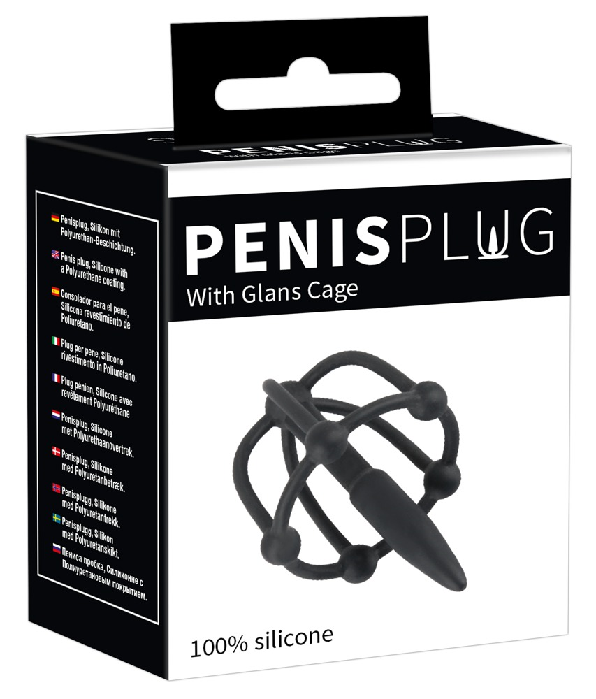 Silicone Penis Plug with Glans Cage – Soft Flexible Penis Plug 2.25 Inches Black > Sex Toys For Men > Sounding Rods