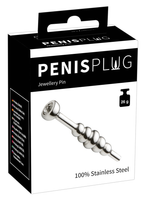 Penis Plug Jewellery Pin in Silver and Black, Small Size Default Title > Sex Toys For Men > Sounding Rods