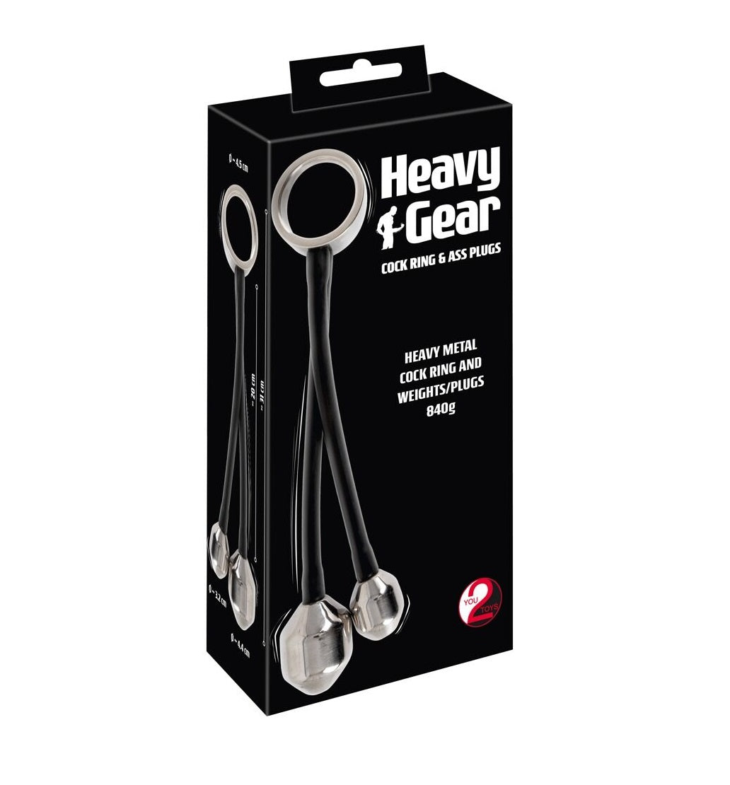 Heavy Gear Metal Cock Ring and Anal Plugs – Erection Enhancer Set Secondary image