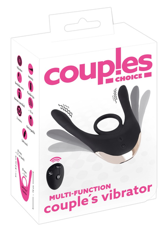Couples Choice Multi-Function Couple's Vibrator in Blue, 7.5 Inches Default Title COCK RINGS