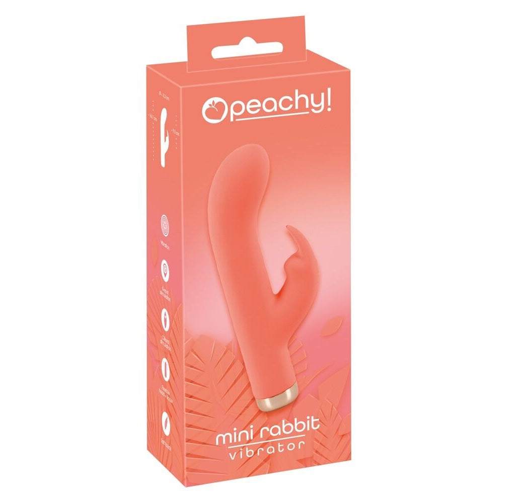 Peachy Mini 16.7cm Rabbit Vibrator in Pink | Compact Size > Vibrators > Ladies > Rabbit