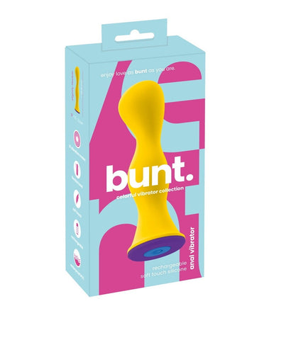 Bunt Anal Vibrator Rechargeable Soft Touch Silicone 12.6 cm Yellow and Purple Default Title ANAL TOYS