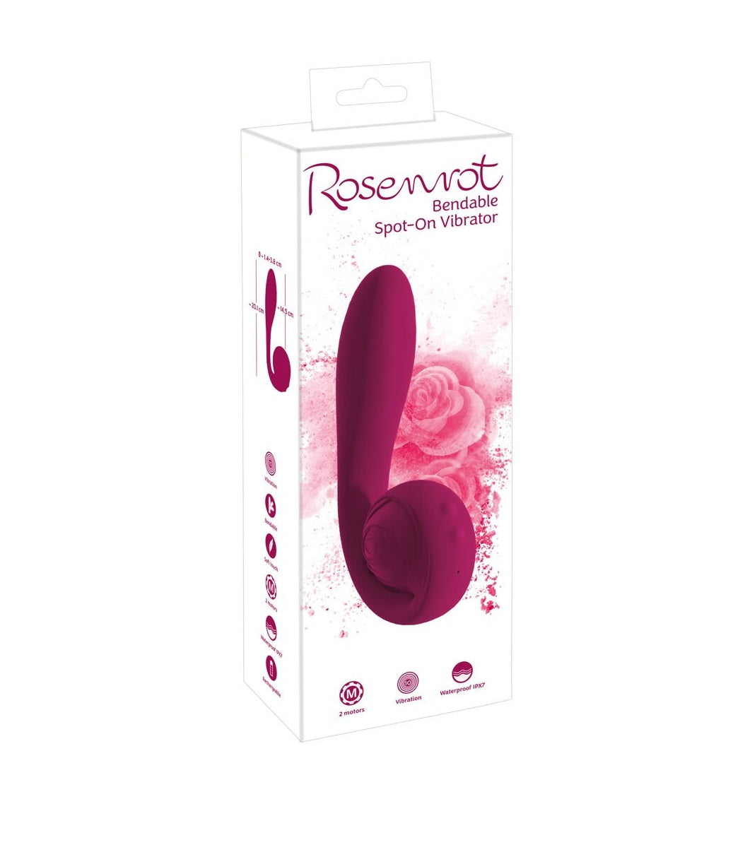 Rose Bendable Waterproof Silicone Vibrator For G-Spot and Clitoris Default Title STIMULATORS