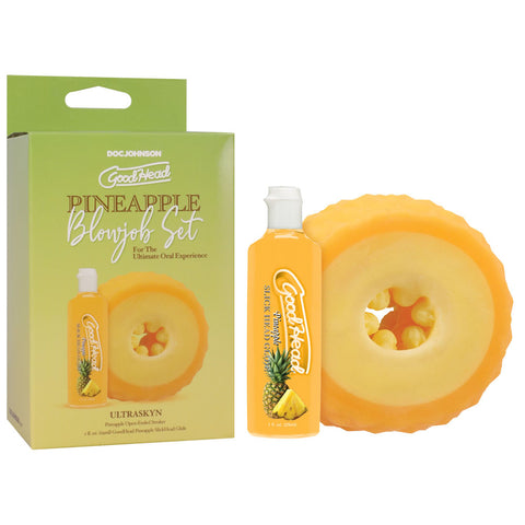 Goodhead Pineapple Blowjob Set – Textured ULTRASKYN Open-Ended Stroker > Sex Toys For Men > Masturbators > Manual