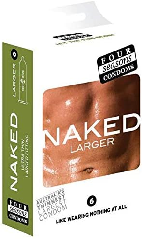 Naked Larger Fitting Condoms - Naked Larger Fitting Lubricated Condoms - 6 Pack Default Title Condoms