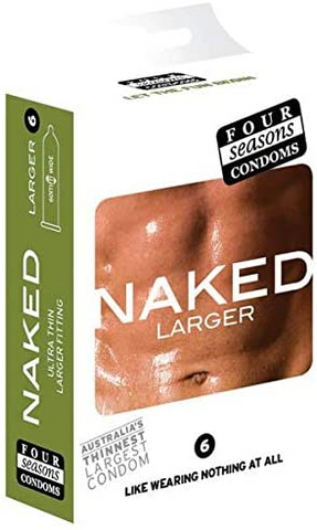 Naked Larger Fitting Condoms - Naked Larger Fitting Lubricated Condoms - 6 Pack Default Title Condoms
