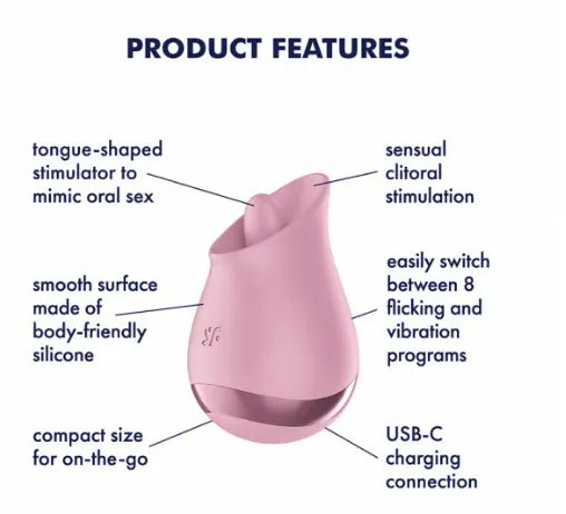 Satisfyer Tongue Player – USB Rechargeable Flicking Silicone Oral Stimulator > Sex Toys For Ladies > Clitoral Vibrators and Stimulators